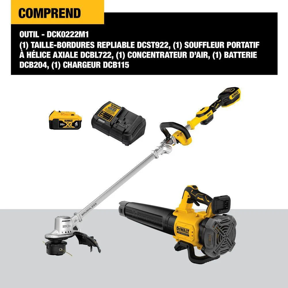 20V MAX Cordless Battery Powered String Trimmer & Blower Combo Kit with  4 Ah Battery & Charger