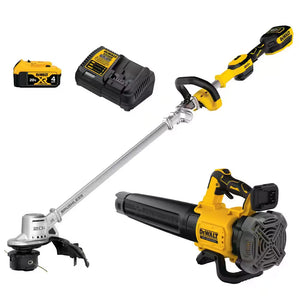 20V MAX Cordless Battery Powered String Trimmer & Blower Combo Kit with  4 Ah Battery & Charger