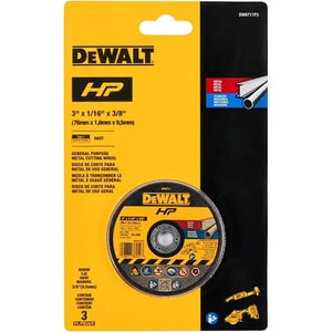 DEWALT DW8711P3 3 in. x 1/8 in. Aluminum Oxide Cut-Off Tool Metal Cutting Blade 3-Pack