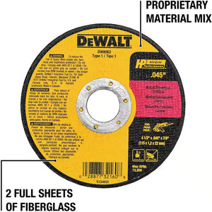 DEWALT DW8062B5 4-1/2 in. Metal Cut-Off Wheel  0.045 in 5 Pack