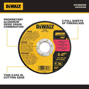 DEWALT DW8062B5 4-1/2 in. Metal Cut-Off Wheel  0.045 in 5 Pack