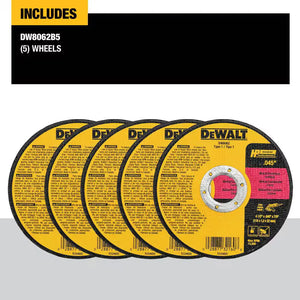 DEWALT DW8062B5 4-1/2 in. Metal Cut-Off Wheel  0.045 in 5 Pack