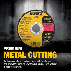 DEWALT DW8062B5W25 4-1/2 in. Metal/Stainless Cutting Wheel (25-Pack)
