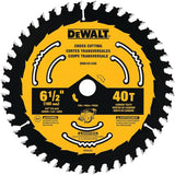 DEWALT 6-1/2 in. 40-Tooth Carbide Circular Saw Blade