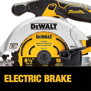 DEWALT 6-1/2 in cordless circular saw brushless sidewinder design