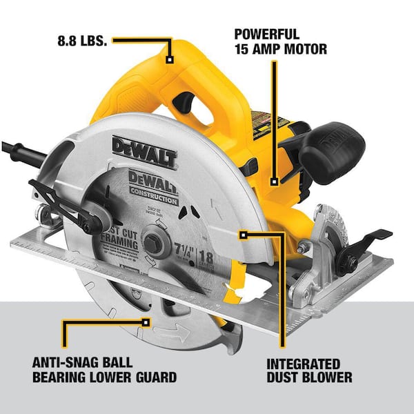 DEWALT DWE575 compact circular saw lightweight durable construction