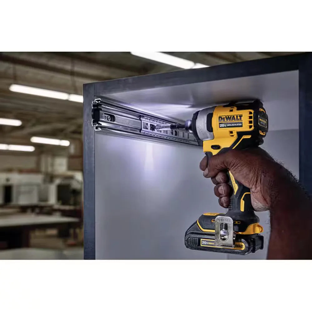 DEWALT DCF809D1 Atomic 20V 1/4 in. Compact Impact Cordless Driver Kit + 2.0Ah Battery Charger