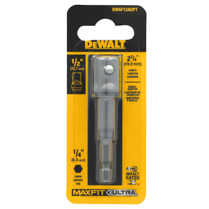 DEWALT DWAF12ADPT MAXFIT ULTRA 1/4 in. Hex to 1/2 in. Square Impact Ready Socket Adaptor