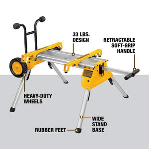 DEWALT table saw stand with wheels DW7440RS quick connect brackets