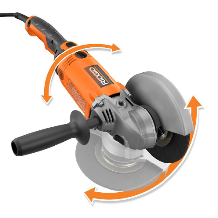 RIDGID 15 Amp 7 in. Twist Handle Angle Grinder – Heavy-Duty Cutting Power (Open Box)
