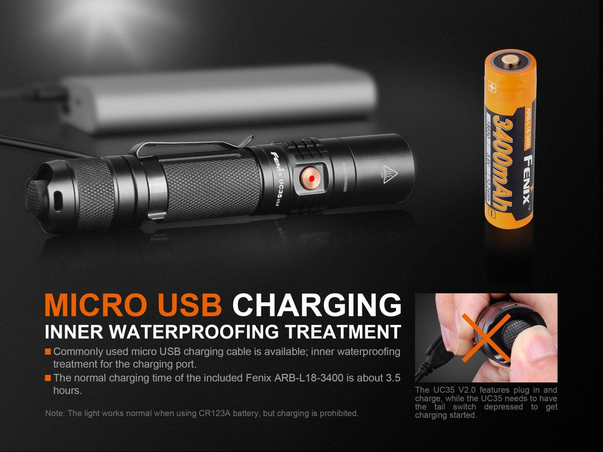 Fenix UC35 V2.0 Rechargeable EDC Flashlight photo 9