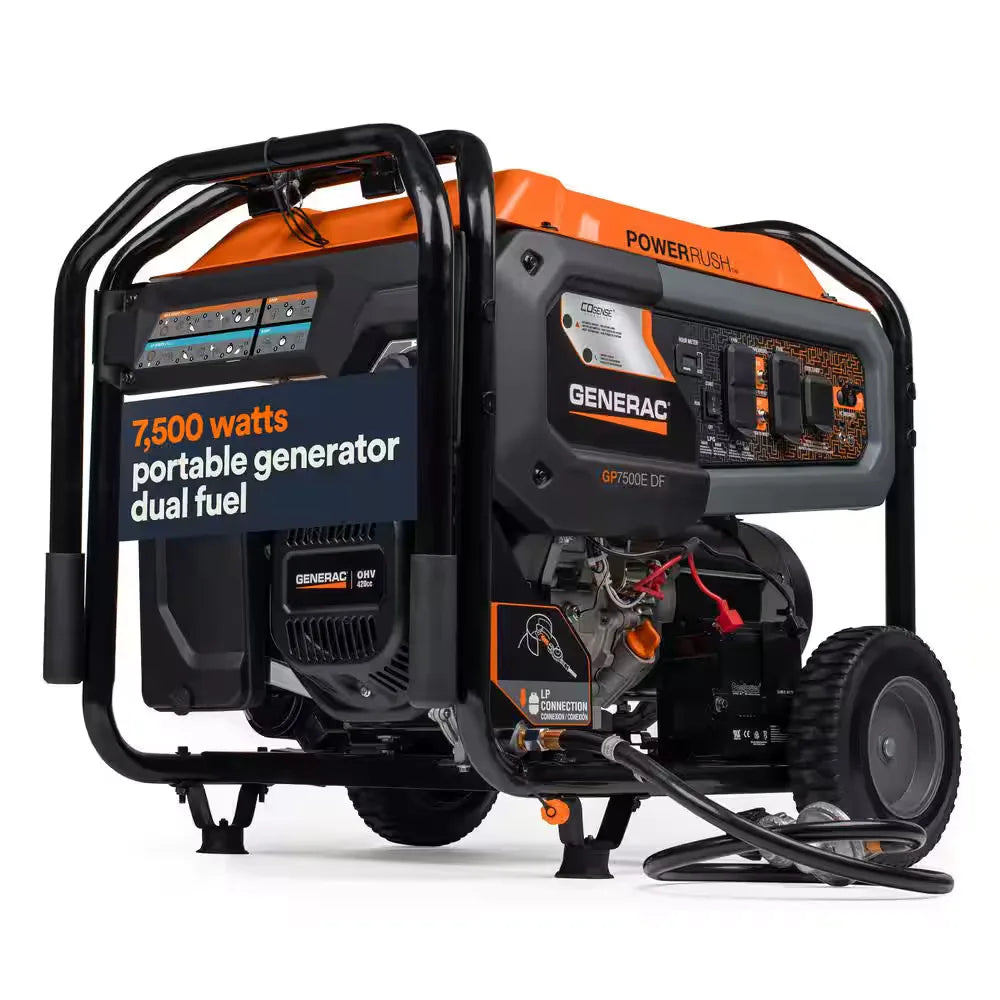 Generac 80112 GP7500E Dual Fuel Generator - 9400W Electric Start