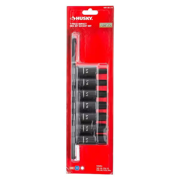 Husky 1/2 inch drive hex bit socket set