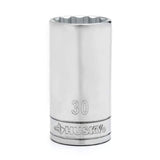 Husky 1/2 in. Drive 12 Point Deep Metric Socket 30mm