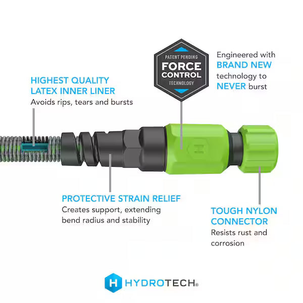Hydrotech 5/8 in diameter 50 ft expandable garden water hose lightweight