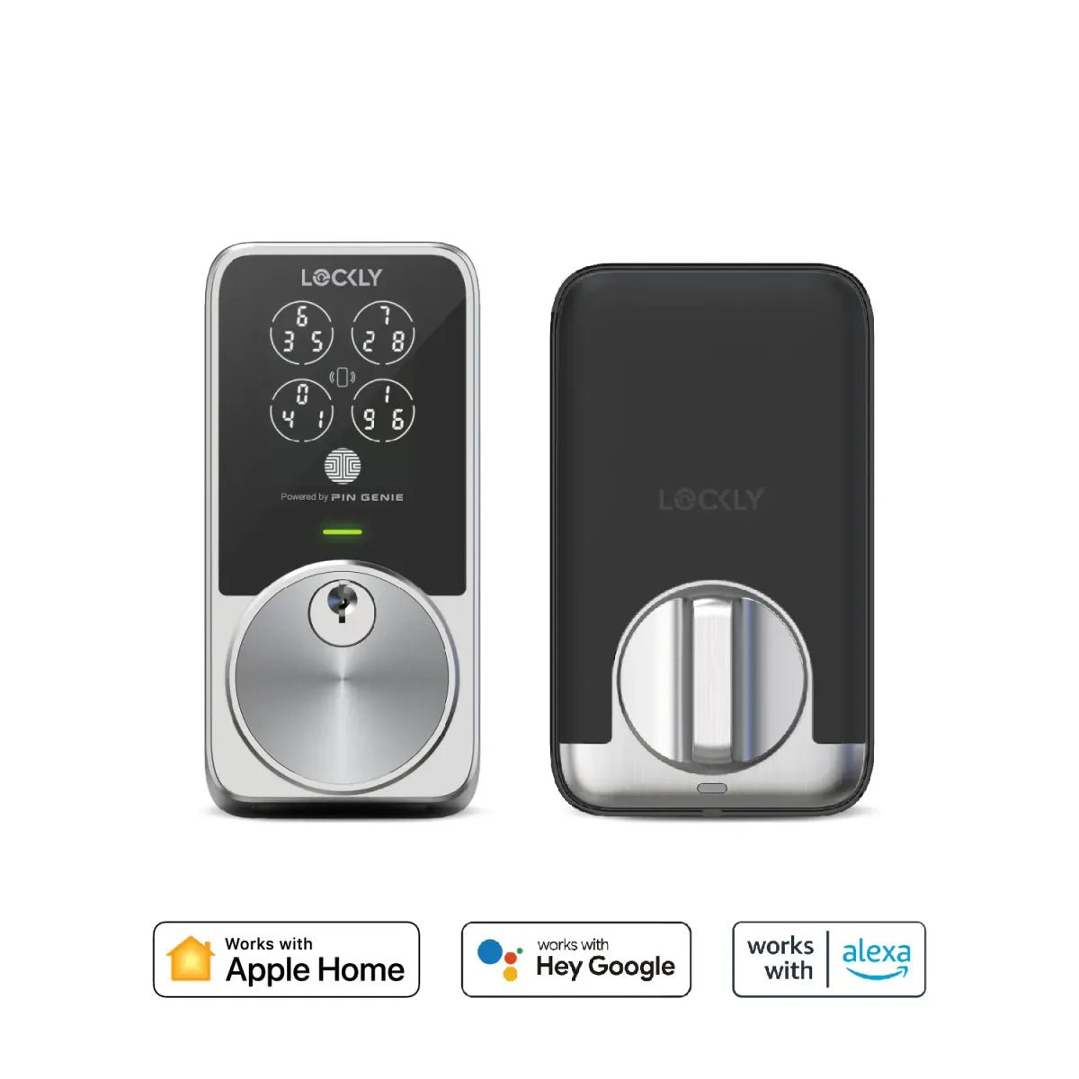 Lockly PGK7SWHKSN PIN Genie Pro Wi-Fi Smart Lock - Satin Nickel