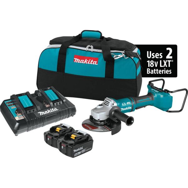 Makita cordless grinder XAG12PT1-R with paddle switch and safety features