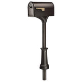 Architectural Mailboxes Roxbury Rubbed Bronze Large Steel Post Mount Mailbox and Premium Steel Post Combo