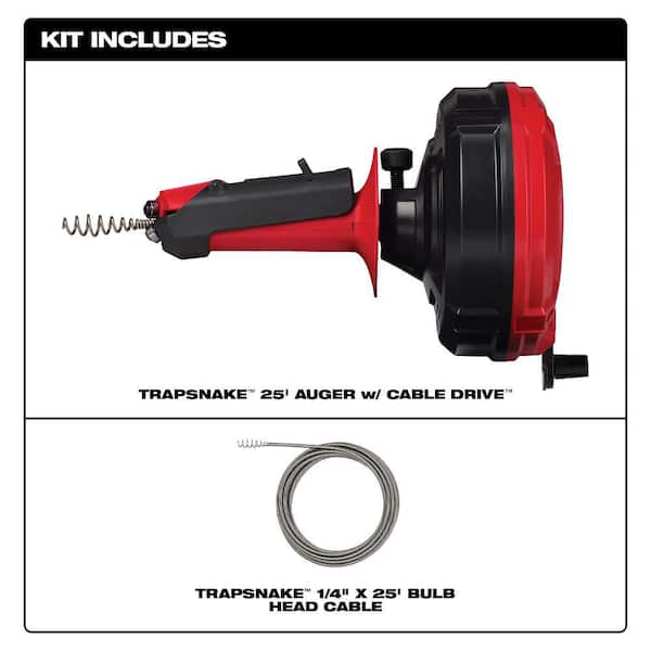 Milwaukee Trap Snake Auger Drain Cleaning Kit #condition_open-box