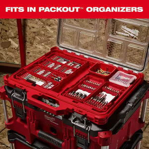 Open box Milwaukee SHOCKWAVE 100-piece bit set for impact drivers and drill drivers