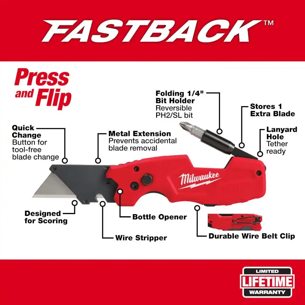 Milwaukee 48-22-1505D 6 in1 Folding Utility Knife 2-Pack