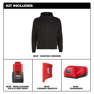 Milwaukee heated work hoodie black