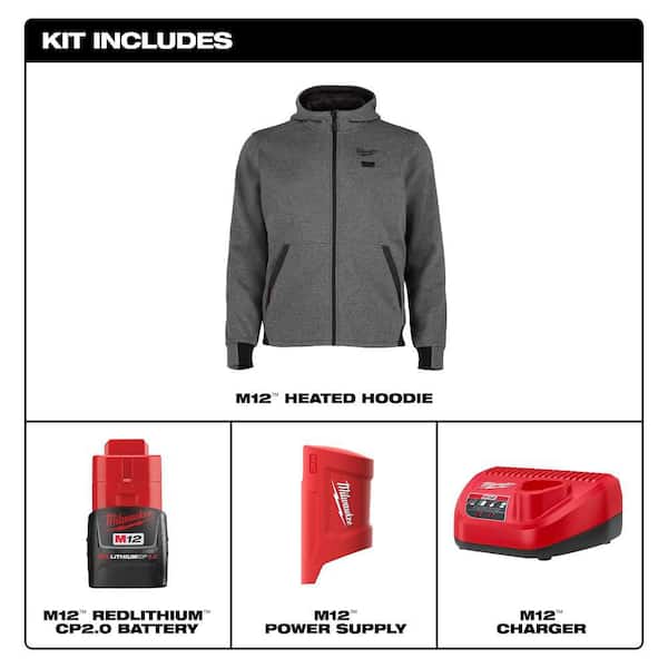 Milwaukee men's heated hoodie large