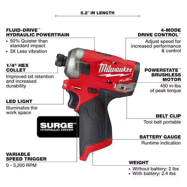 Milwaukee M12 FUEL SURGE 12V Lithium-Ion Brushless #condition_open-box