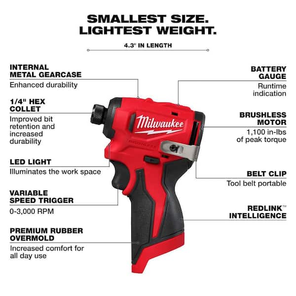 Milwaukee M12 1/4 in. Hex Impact Driver Tool Only #condition_open-box
