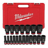Milwaukee SHOCKWAVE 1/2 in. Drive SAE 6 Point Impact Socket Set (19-Piece)
