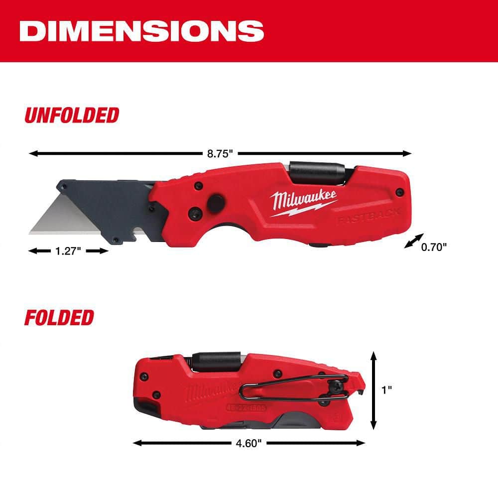 Milwaukee 48-22-1505D 6 in1 Folding Utility Knife 2-Pack