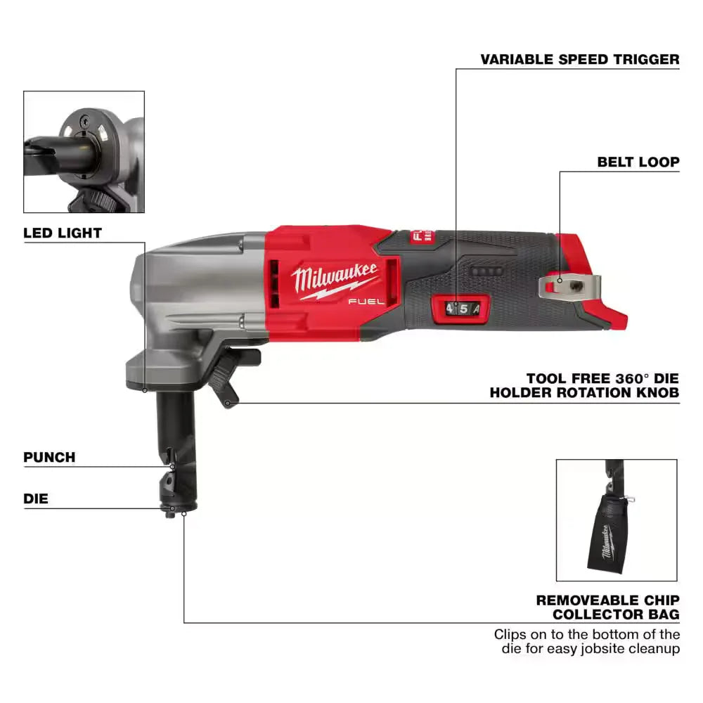 Milwaukee 2476-20 M12 FUEL 16-Gauge Brushless Nibbler Variable Speed Tool Only