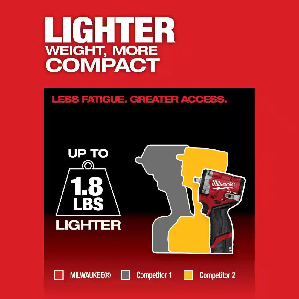 Milwaukee 2562-20 M12 FUEL 3/8 in. Stubby Impact Wrench - Tool Only