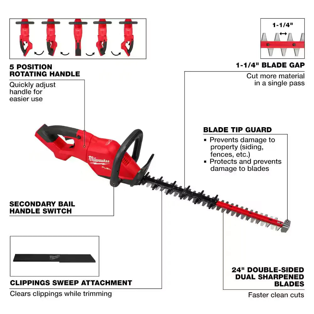 Milwaukee 3033-20 M18 FUEL 24 in Cordless Hedge Trimmer Tool Only