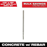 Milwaukee 1/2 in. x 18 in. 4-Cutter SDS-PLUS Carbide Drill Bit
