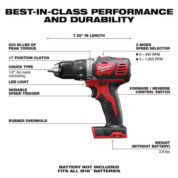 Milwaukee M18 18V Lithium-Ion Cordless 1/2 in. Dri #condition_open-box