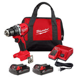 Milwaukee M18 18V Brushless Cordless 1/2 in. Compact Drill/Driver Kit