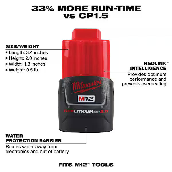 Milwaukee M12 12-Volt Lithium-Ion 2.0 Ah Compact B #condition_open-box