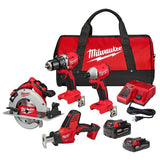 Milwaukee M18 Brushless 4-Tool Combo Kit with Batteries