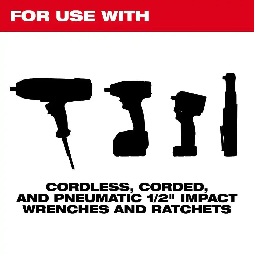 Milwaukee 49-66-7014 SHOCKWAVE 1/2 in. Deep Socket Set (14-Pc)