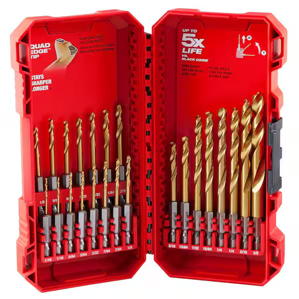 Milwaukee SHOCKWAVE Impact Duty Titanium Twist Drill Bit Set (23-Piece) – Model 1001294662 Milwaukee