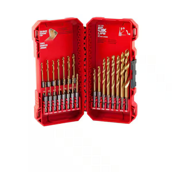Milwaukee SHOCKWAVE Impact Duty Titanium Twist Drill Bit Set (23-Piece) – Model 1001294662 Milwaukee