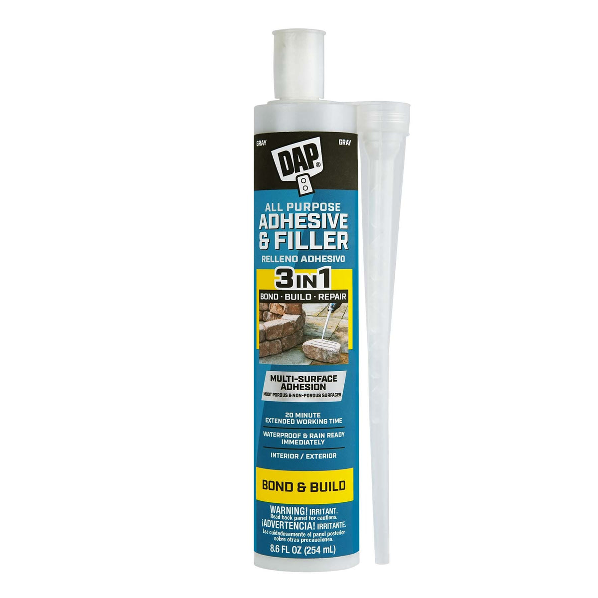 DAP 3 in 1 Adhesive Filler Polymer-based Gray Multi-use Outdoor