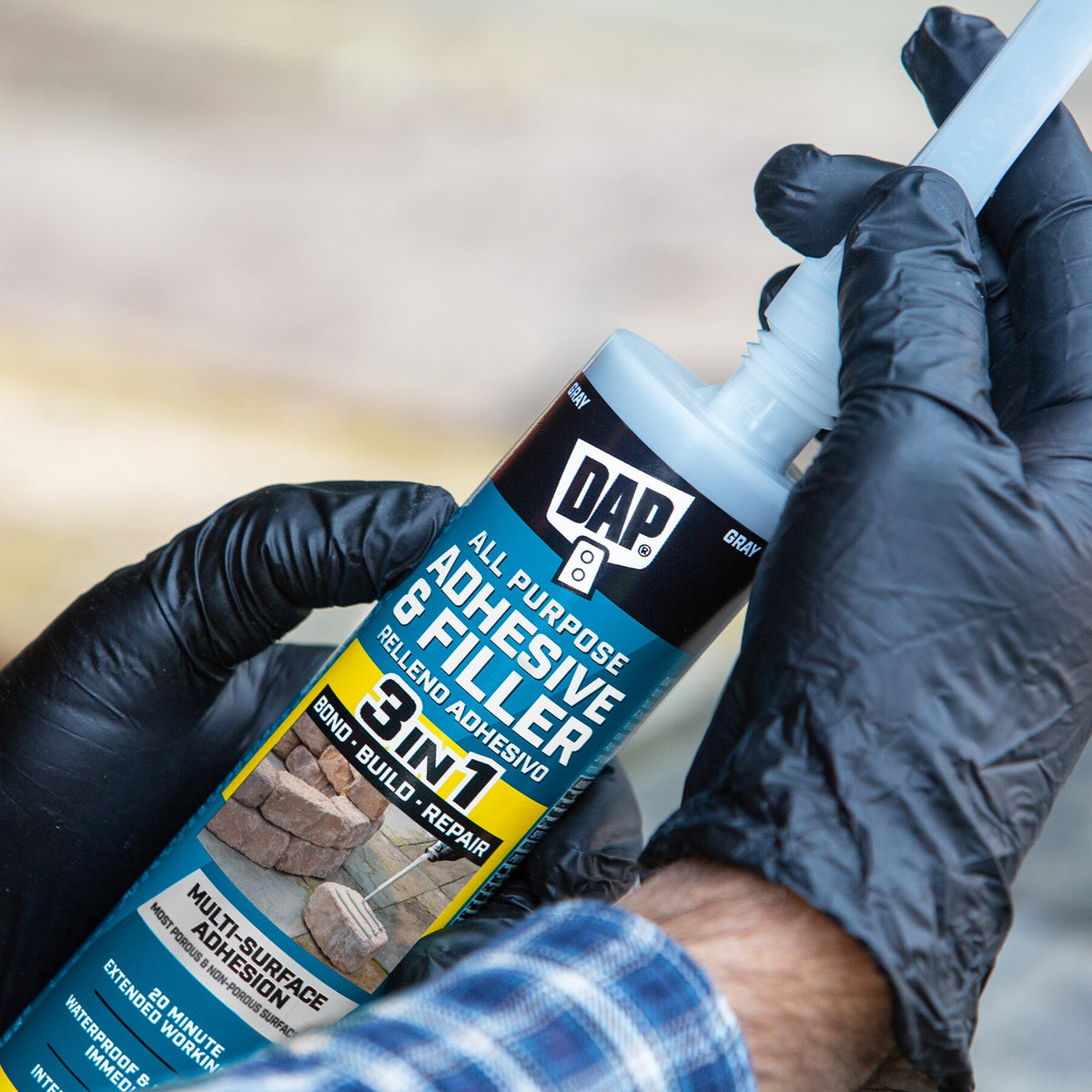 DAP 3 in 1 Adhesive Filler Polymer-based Gray Multi-use Outdoor