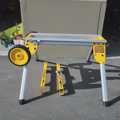 DEWALT rolling table saw stand compact foldable heavy duty frame