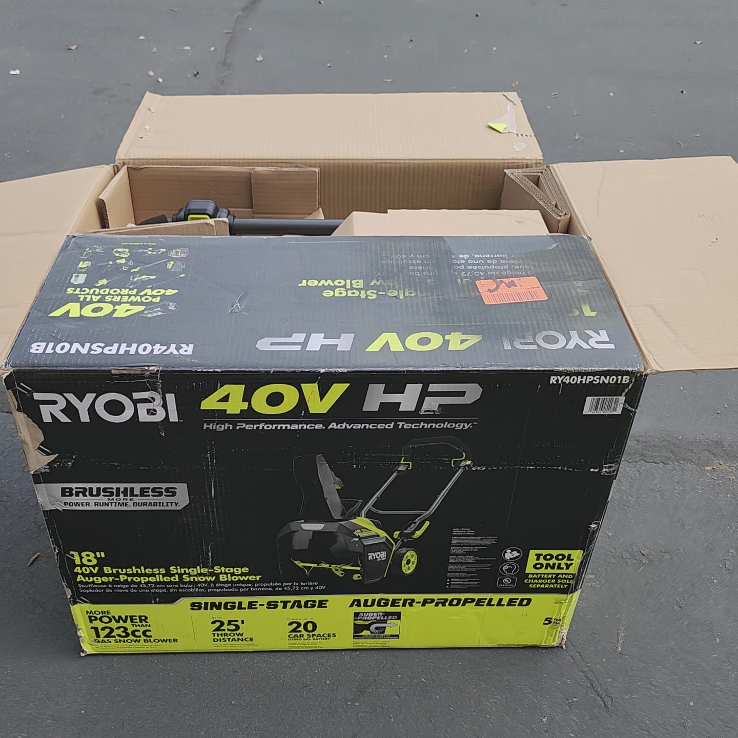 Ryobi electric auger propelled snow blower outdoor winter tool