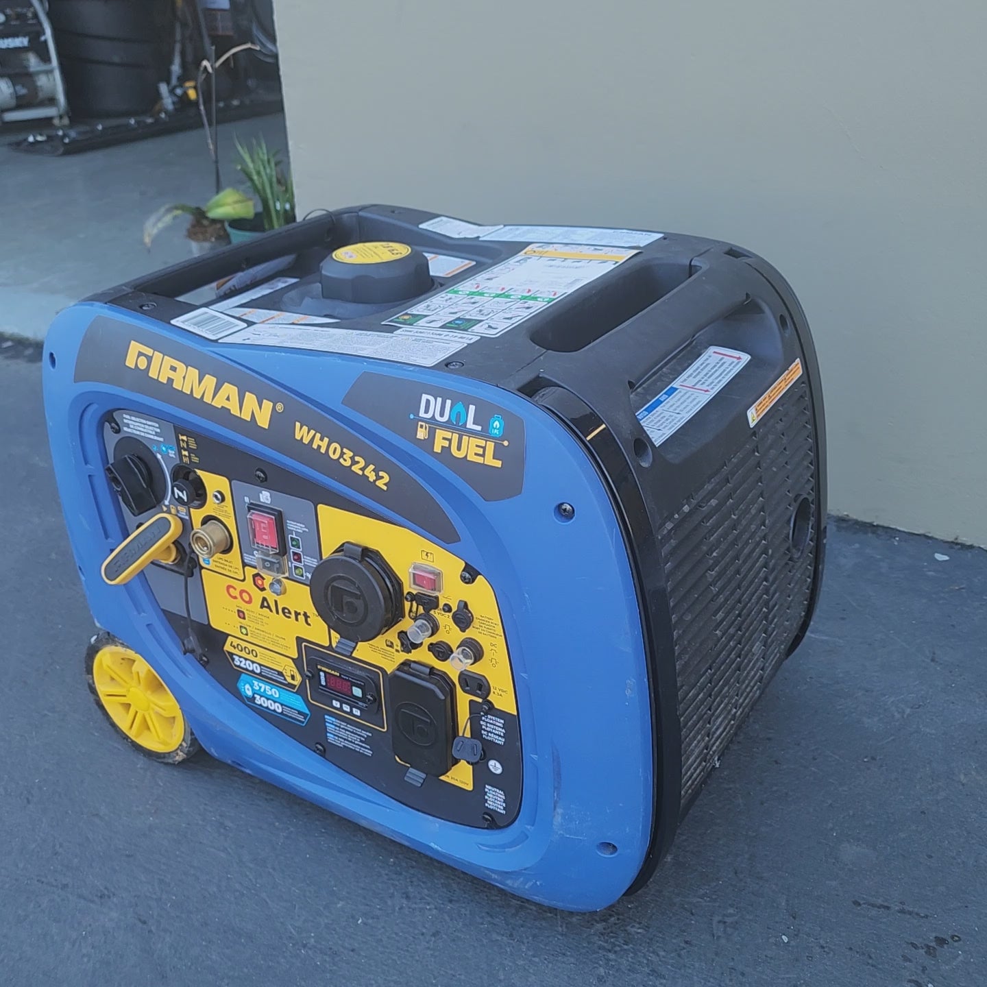 Firman 120V RV ready generator dual fuel electric start compact design