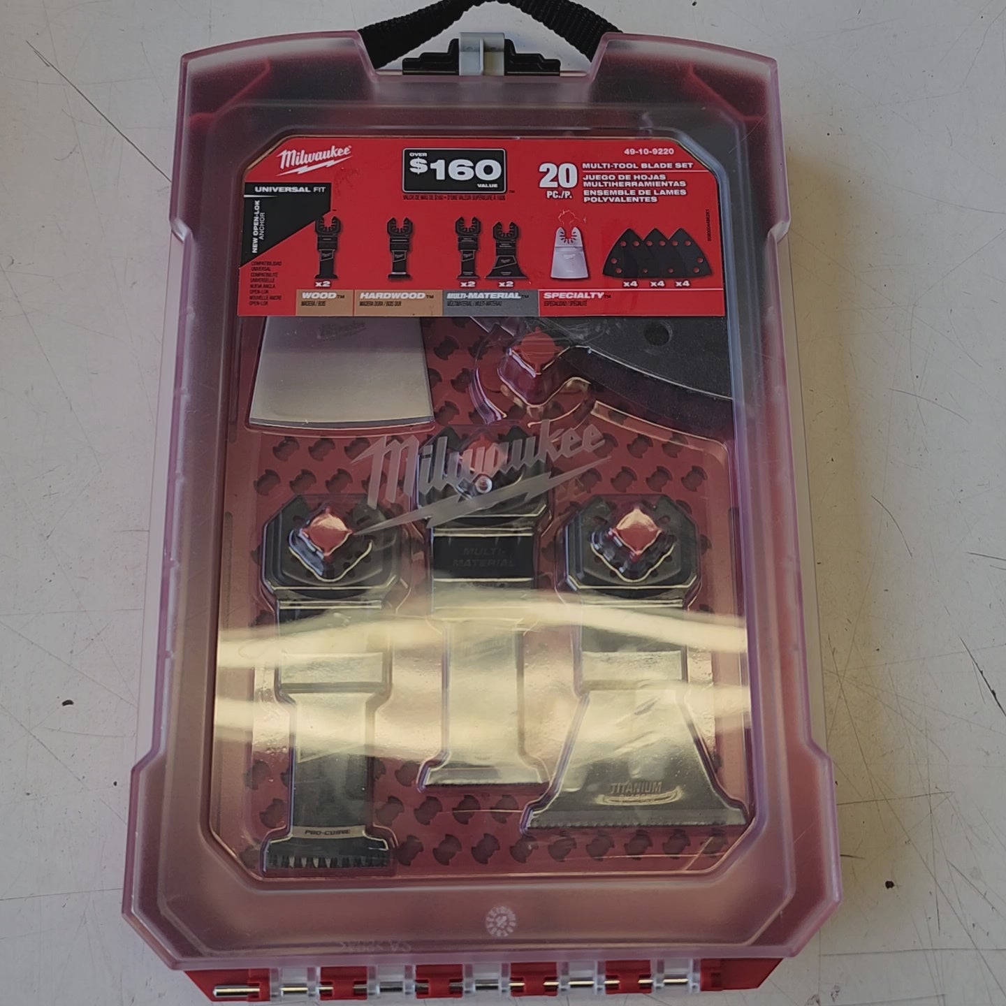Milwaukee oscillating blades and sanding accessories in case