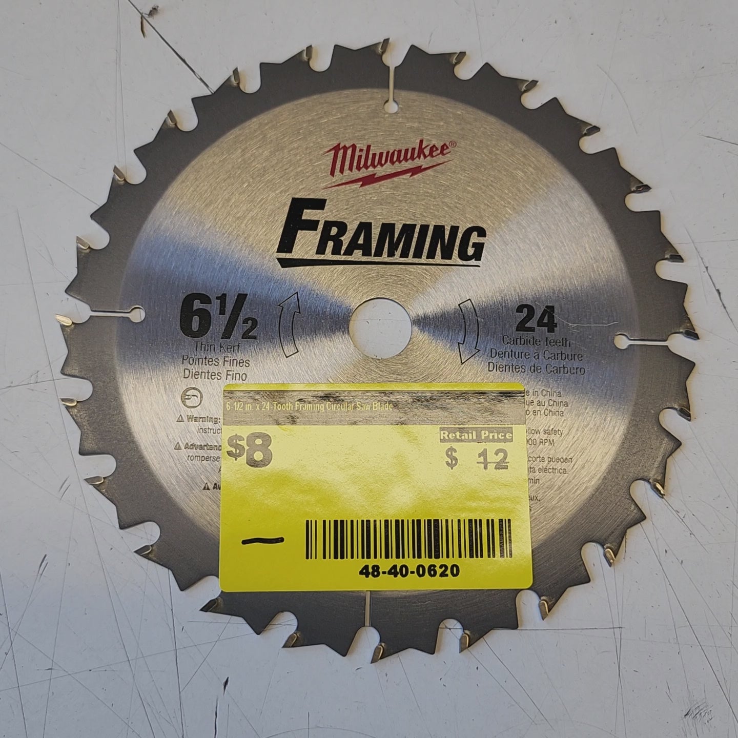 Open box Milwaukee 48-40-0620 circular saw blade tested working