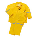 Premium Men's 2X-Large Yellow Waterproof 170T Polyester Rain Suit
